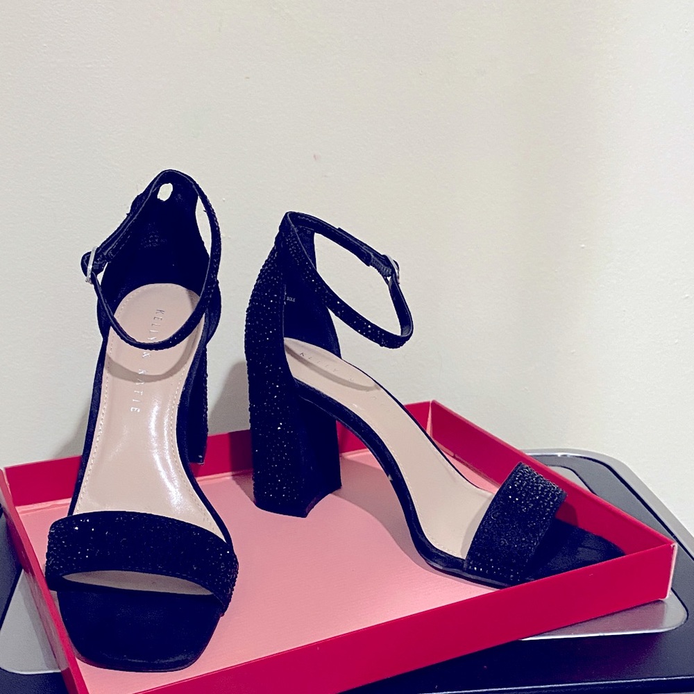 Elegant Black Ankle Strap Heels